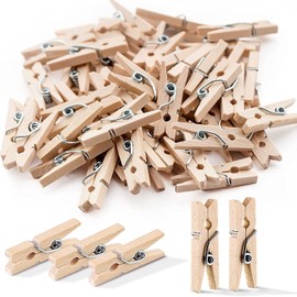100 x Mini Pegs 25 mm Mini Pegs Clothes Pegs Wooden Pegs Small for Photo Wall Packaging Guest Gift Mini Decorative Pegs Wooden Clothes Pegs Small Wooden Clips