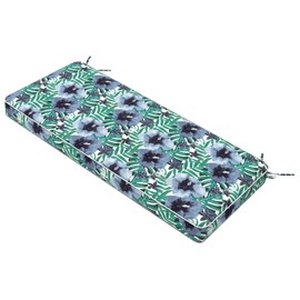 Melody Elephant Outdoor Bench Cushion 45x18x3 Inch, Bench Furniture Cushion for Loveseat Sofa Couch Bench Garden Porch Glider, Blue Salmone Tropical