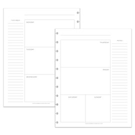 BetterNote Horizontal Undated Calendar Refill Pages for Disc Notebook, fits The Happy Planner, Discbound Levenger Circa, Staples Arc, TUL (Classic- 12 months, 11-Disc, 8.5"x11")