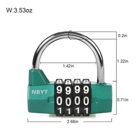 Gym Locker Lock,4 Digit Combination Lock,Safety password Padlock for School Gym Locker,Sports Locker,Fence,Toolbox,Case,Hasp Storage Green