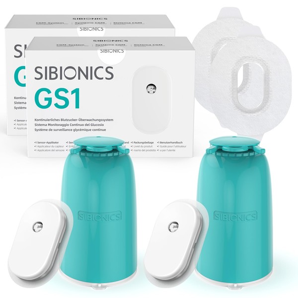 SIBIONICS 2 Packs GS1 Diabetes Sensor Continuous Glucose Monitoring (CGM) Language in German/French/Italian (mg/dL)