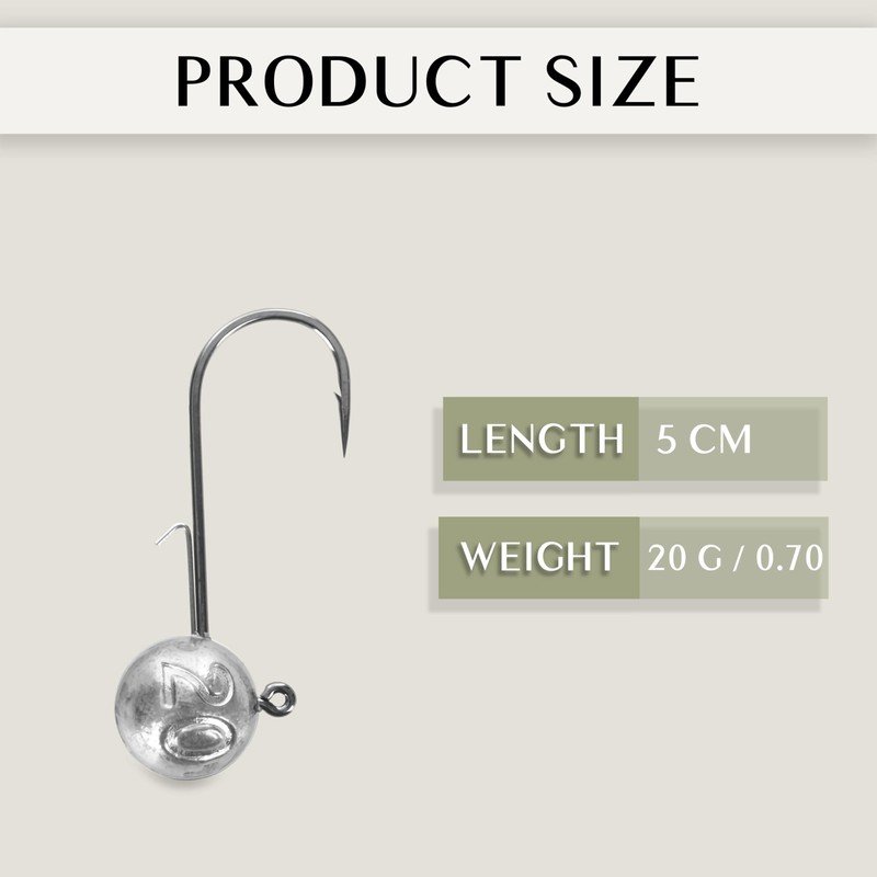 Round Jig Head, Fishing Jig Head Hook Set for Pike,
