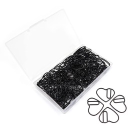 100Pcs Heart Paper Clips, Cute Metal Paperclips, Love Heart Shaped Paperclips, Stainless Steel Paper Clips for Bookmark Paper Document Sorting and Organizing (Black)
