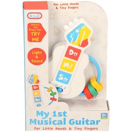 A to Z My First Musical Guitar for Babies, Light and Sound Effects, Educational Musical Toy, 0+ Months, White, Baby