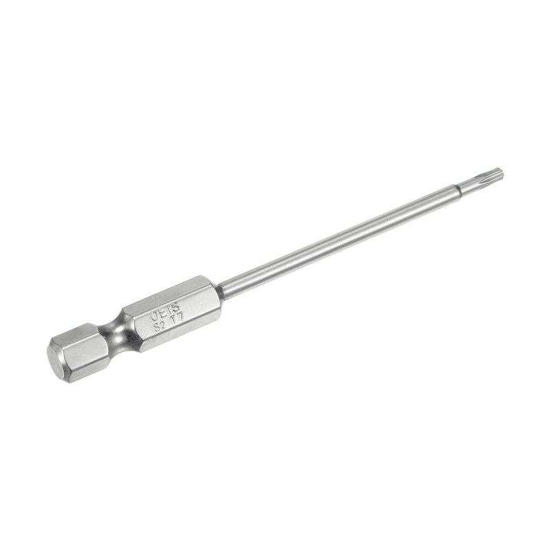 sourcing map T7 Security Torx Bit 1/4" Hex Shank 3"