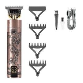 Hair Clippers for Men, Hair Clipper Electric Hair Trimmer Professional Haircuts Machine Vintage LED Display Rechargeable Hair Clipper for Men (Color : Red with Box)