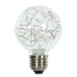 25 Bulbs PureWt Twinkle G95 FairyLt E26