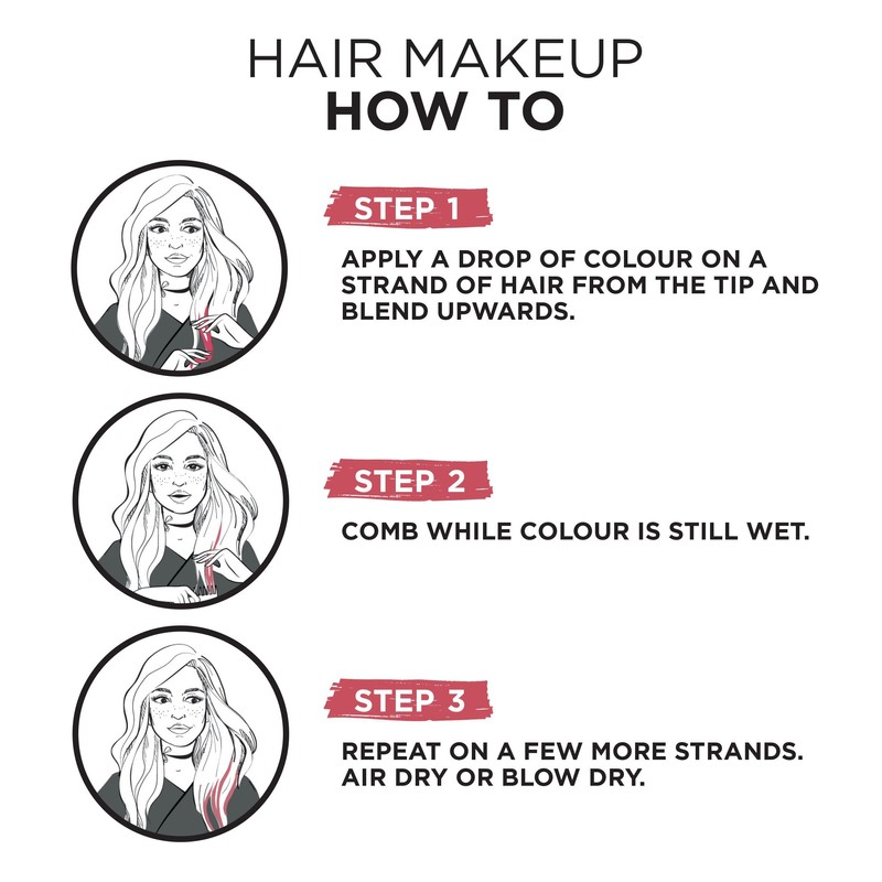 Colorista Hair Makeup Temporary Brunette Hair Colour, Choc Rose