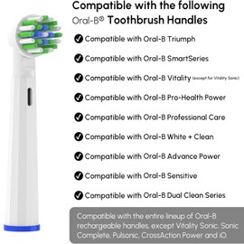 Replacement Toothbrush Heads Compatible with Oral-B Braun Pro 500/1000/1500/3000/3757/5000/7000/7500/8000, Professional Electric Brush Heads for Oral B Replacement Heads Refill,20 Pcs