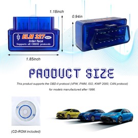 MUQIDA ELM327 OBDⅡ Car Auto Diagnostic Scanner, Mini OBDII Professional Bluetooth Scan Tool and Code Reader, Wireless Interface OBD2 Auto Diagnostic Tool for Android and iOS