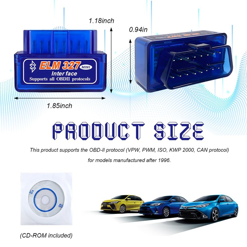 MUQIDA ELM327 OBDⅡ Car Auto Diagnostic Scanner, Mini OBDII Professional