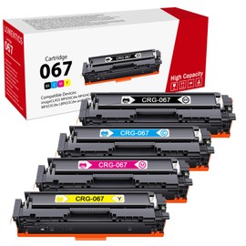 067 High Yield Toner Cartridge (Black Cyan Magenta Yellow, 4 Pack) Compatible Replacement for 067 067H 5102C001 5101C001 5100C001 5099C001 Toner for MF656Cdw MF654Cdw MF653Cdw LBP632Cdw Printer