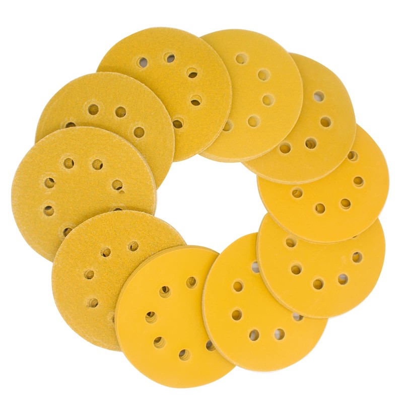 100 Pcs 125mm Sanding Discs Pads, Premium 8 Hole 80