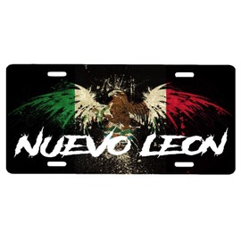 Nuevo Leon Mexico Aluminum License Plate Sign Placa 6" x 12"