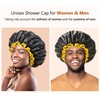 mikimini Extra Large Black Shower Cap for Women and Men,