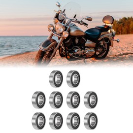 sourcing map 6002-2RS Deep Groove Ball Bearings Z2 15mm X 32mm X 9mm Double Shielded Carbon Steel 10pcs