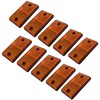 10 x Orange Amber Rectangular Reflectors for Driveway Gate Fence