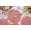 Nervure 100PCS Mauve Pink Plastic Plates With Gold Rim -