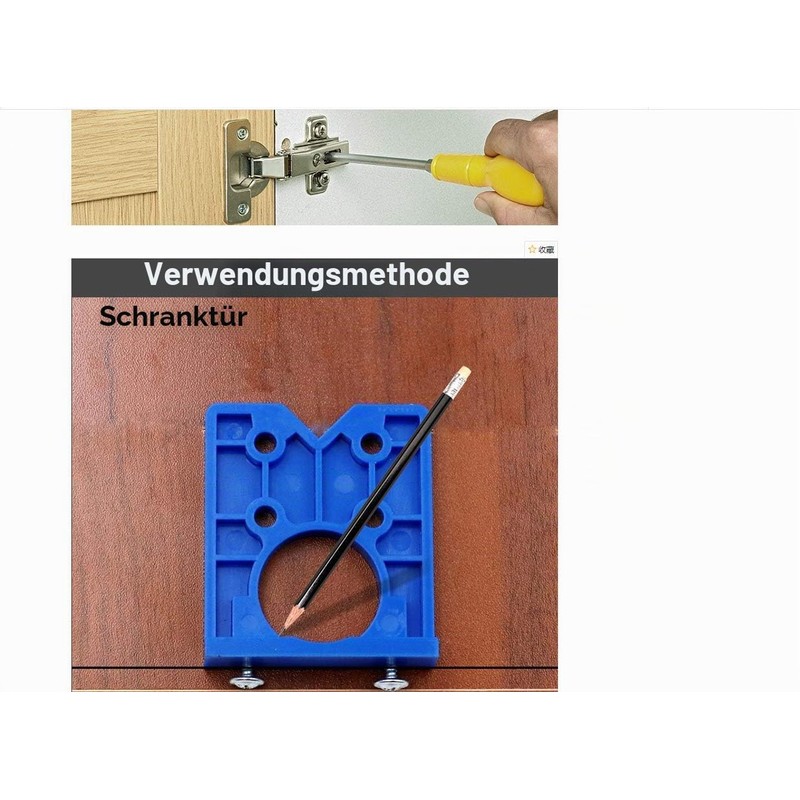 35 mm Hinge Drilling Template Forstner Drill Set for Concealed