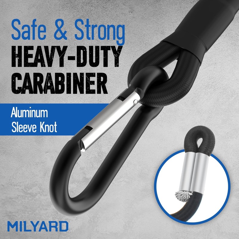 MILYARD 8 Pcs Adjustable Bungee Cord with Hooks 3 Sizes,