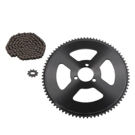 Prevessel Chain and Sprocket Kit, 80T 25H 34mm 3 Hole Sprocket 10T H Hole Sprocket 146 Link Chain