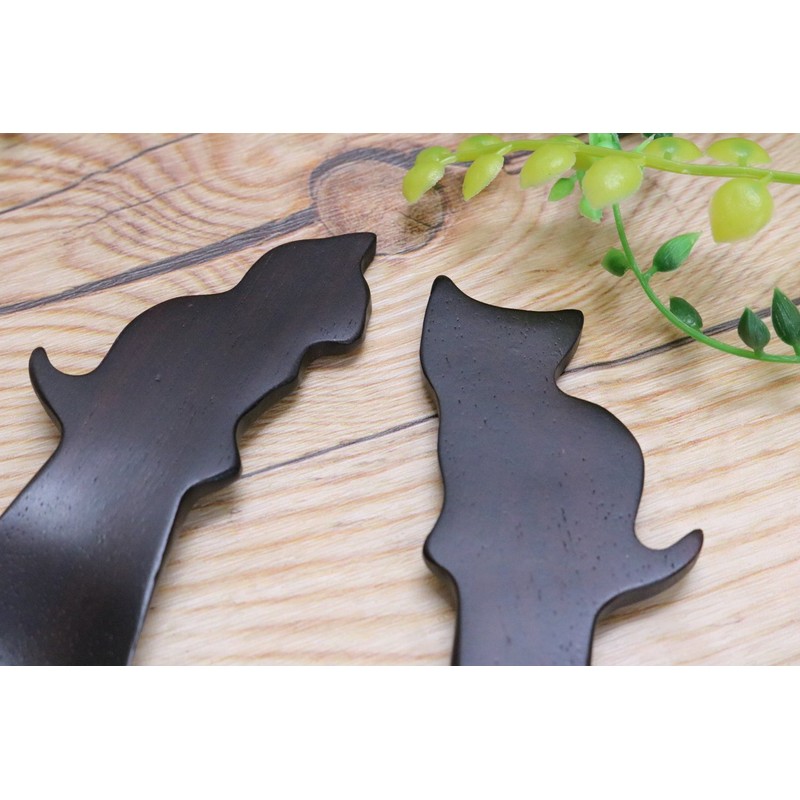 AbeiLLe APWC-900 Cat Lover Items Wood Cutlery Mini Set Cat