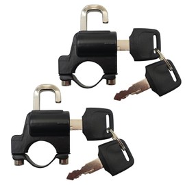 AUTQVA Handlebar Helmet Lock 7/8" for Motorcycle, Universal Accessories Bike Key Padlock, Helmet Safety Lock Anti-Theft for Motorbike, Pack of 2pcs