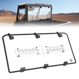 KEMIMOTO 2-IN-1 UTV Sliding Rear Window Compatible with Polaris Ranger Midsize 500/570/SP 570/Crew/ETX/EV(2015-2025), 1/4" PC UTV Rear Window with Pre-installed Rubber Strips, Clear
