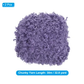 PATIKIL 33yds Fluffy Yarn, 2 Skeins Fuzzy Yarn Faux Fur Yarn Crochet Soft Polyester Plush Fur Eyelash for Crocheting Knit Blanket Rug Sweater Scarf Hat Bear Craft, Purple