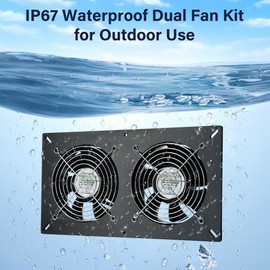 Fanspex Solar 3 Fan Kit, 20W Solar Panel Powered Exhaust Fan for Outdoor Chicken Coop, Greenhouse & Shed, Intake or Exhaust Air for Cooling, IP67 Waterproof, 3500RPM, 15FT Cord