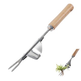 SNONESIY Weed Remover, Weed Remover, Garden Tools, Weed Cutter, Joint Scraper, 2024 Manual Weeder Made of Stainless Steel with Wooden Handle, Used for Digging
