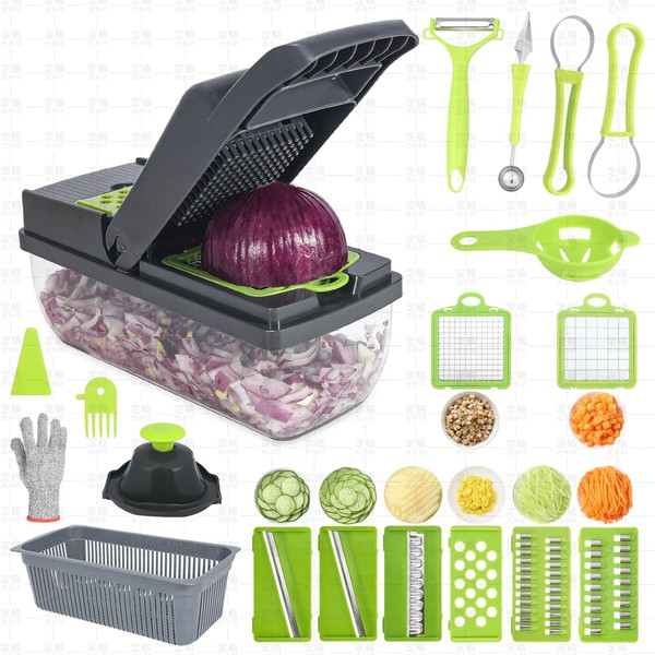 Vegetable Cutter, 21 in 1 Multifunctional Vegetable Cutter Set with