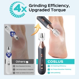 COSLUS Professional Manicure Pedicure Kit, 5-in-1 Electric Nail File for Toenail Hand Feet Care - Wider Grinder for Thick Nails, Cordless, 5 Speed, for Men Women Seniors Home Salon, Black, C43(END10)