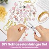 173-Piece DIY Key Ring Set, Make Yourself with Pink Charms