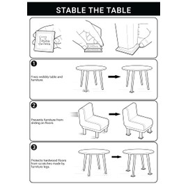 Stable the Table-6 Pack, White Round/Multi-use Furniture Pads/Furniture Leveler/Non Slip Furniture Pads/Floor Protector/Use with Tables, Sofas, Loveseats/Made in USA