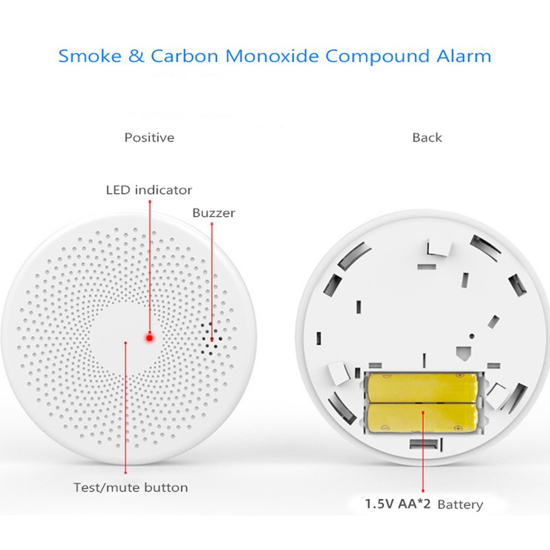 Tuya WiFi 2 In 1 Intelligent Smokes Carbon Monoxide Detector