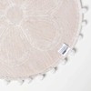 HOMESCAPES Cotton Flower Bath Mat White Super Absorbent Floral Tufted