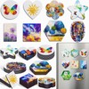 Engrowtic 60 Pcs Magnetic Mini Canvas Board for Painting, Different