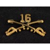 US Army 16th Cavalry Regimental Crossed Sabres, Large 2" Inch
