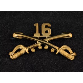 US Army 16th Cavalry Regimental Crossed Sabres, Large 2" Inch Hat Lapel Pin