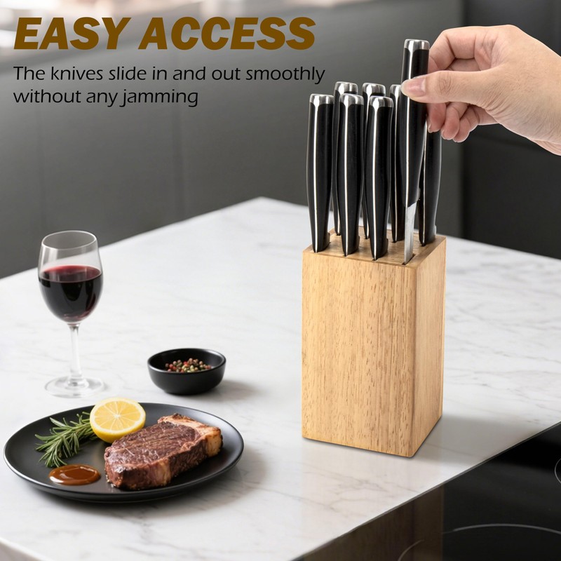 8 Slots Steak Knife Block Holder, 5.5" Wooden Small Knife