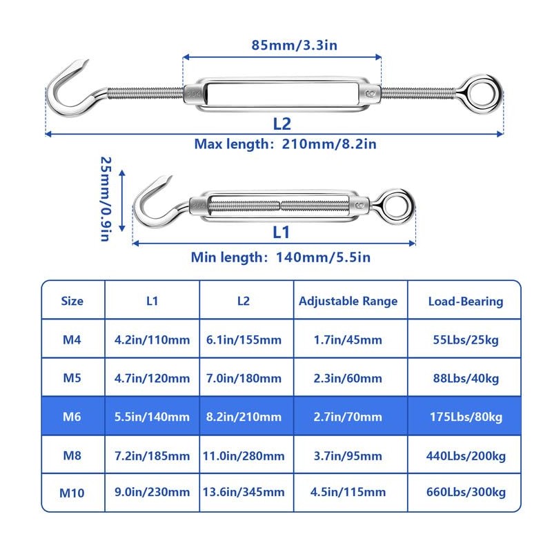 TooTaci 1/8 Stainless Steel Cable, 50ft 1/8 Steel Wire Rope