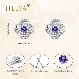 Amethyst Earrings February Birthstone Gifts, Hypoallergenic Sterling Silver Stud Earrings for Women, Silver Earrings Amethyst Jewellery for Women February Birthday Gifts for Her