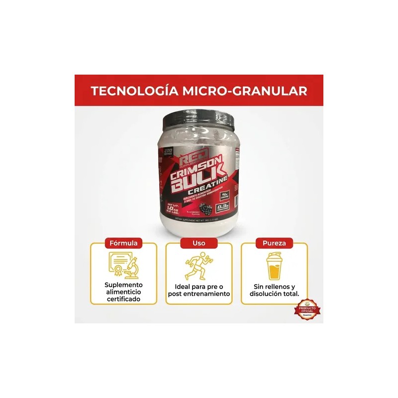 Creatina Monohidratada 1kg Redline Supplements Crimson Berry