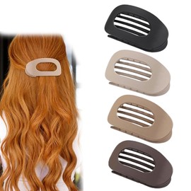 B.PHNE Flat Hair Claw Clips for Women,Matte Medium Hair Clips for Thick & Thin Hair- Comfortable Everyday Use for Office, Yoga, Party & Casual Styling (4PCS C)