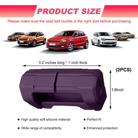 DXNQ 2PCS Car Seat Belt Buckle Covers, Anti-Scratch Silicone Auto Seat Belt Clips Protective Sleeve, Universal Seatbelt Buckle Cover Protector for Van Truck SUV, Car Accessories (Purple)