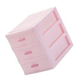 CHILDWEET 1pc Multi-layer Drawer-type Desktop Storage Box for Jewelry Girls Cosmetic Organizer Pink Plastic Design Compact and Lightweight for Dressing Table and Bedroom Storage