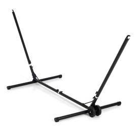 Backyard Expressions Adjustable One Size Fits All Hammock Stand with Wheels – 9FT Steel Heavy Duty Portable Frame, 450 lb Capacity, Easy No-Tool Assembly