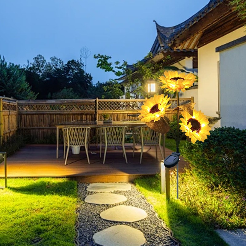 Solar Sunflower Light 24 LEDs Warm White IP55 Waterproof Outdoor