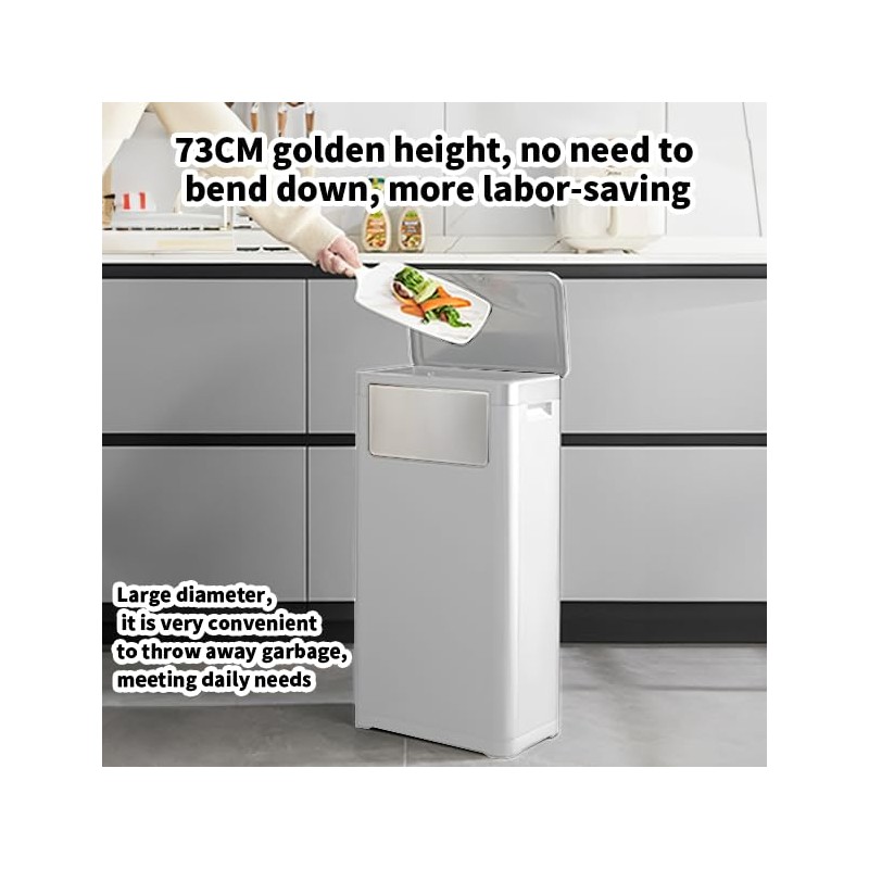 WanWanKa Trash Can with Lid, Large Tall 8 Gallon Commercial